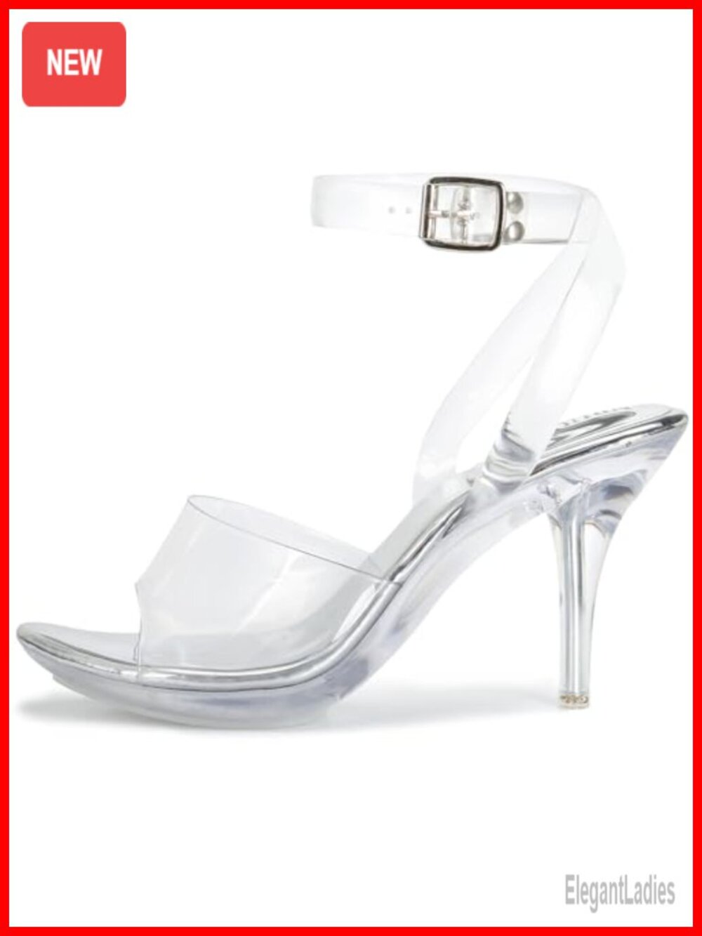 Clear Strappy Platform Sandals Kitten Heel Slingback Stiletto Dress Shoes Open